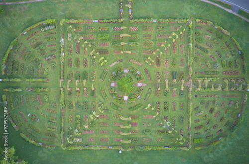 Aerial view of Elizabeth Park, West Hartford, Connecticut, United States. photo