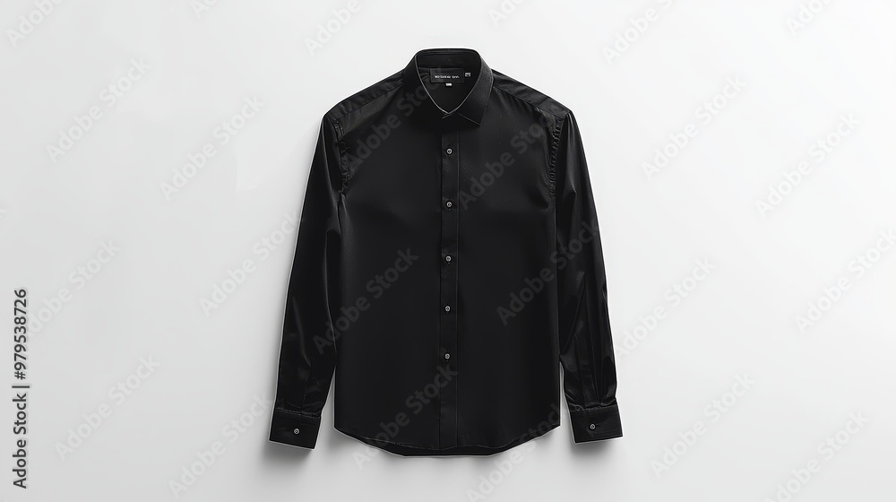 A Sleek and Stylish Black Button-Up Shirt Perfect for Any Formal Occasion or Casual Ensemble, Showcasing Sophistication and Versatility. A Sleek and Stylish Black Button-Up Shirt Perfect for Any Formal Occasion or Casual Ensemble, Showcasing Sophistication and Versatility.