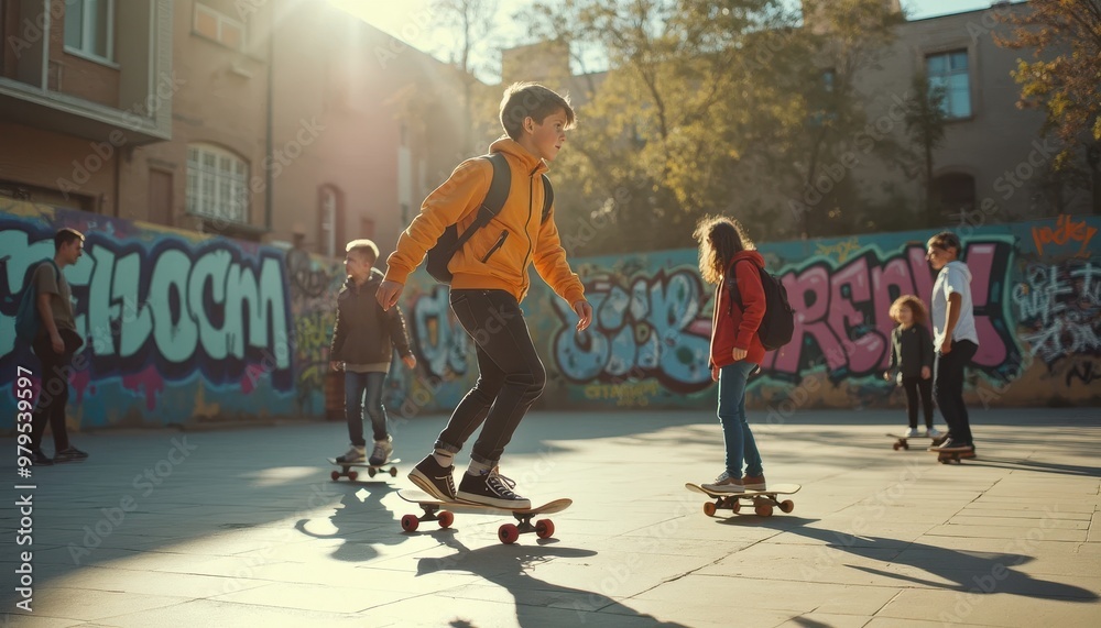 Fototapeta premium skating on the street