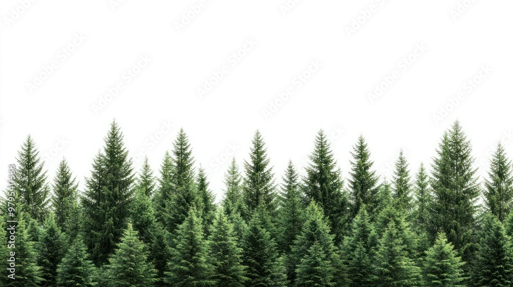 Fototapeta premium Real cedar forest background nature trees.