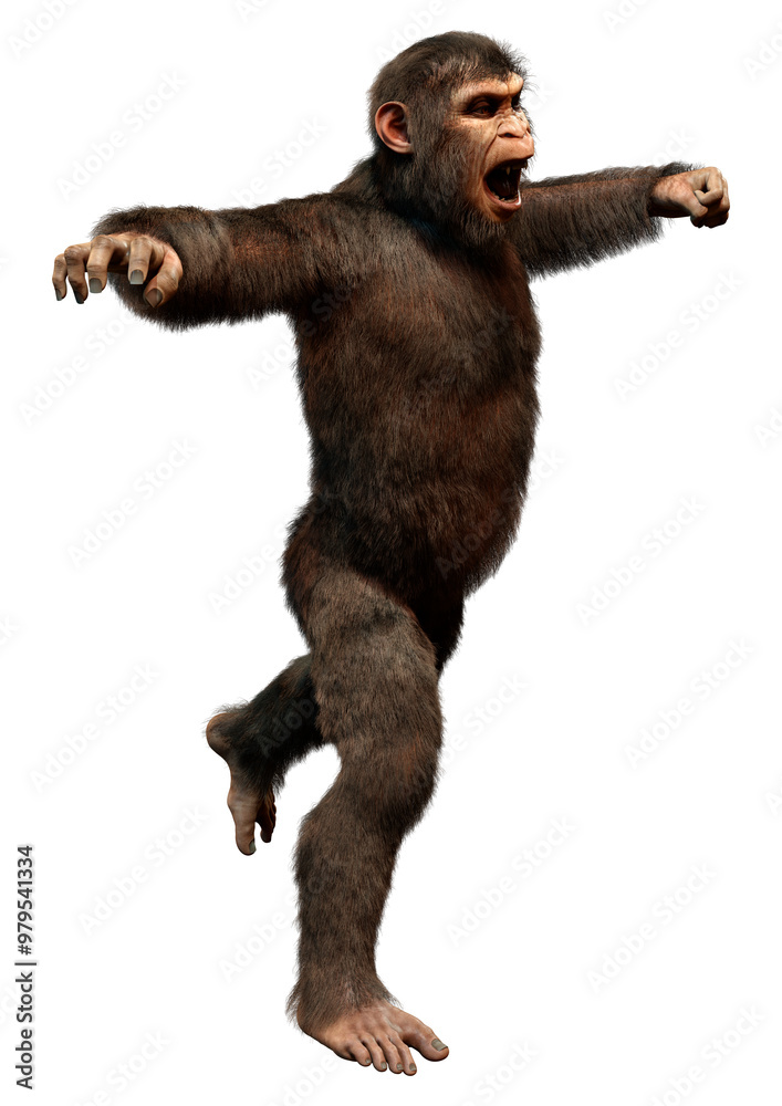 3D Rendering Chimpanzee on White 3D Rendering Chimpanzee on White