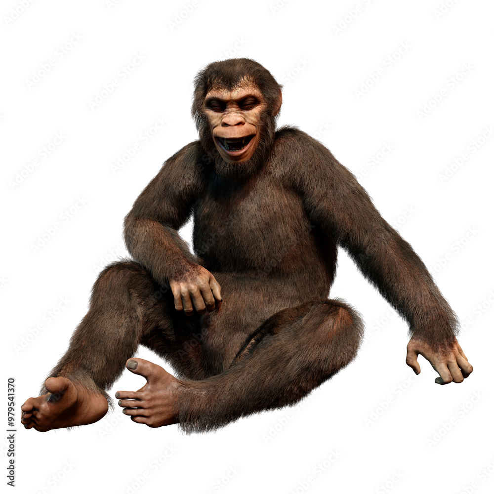 3D Rendering Chimpanzee on White 3D Rendering Chimpanzee on White