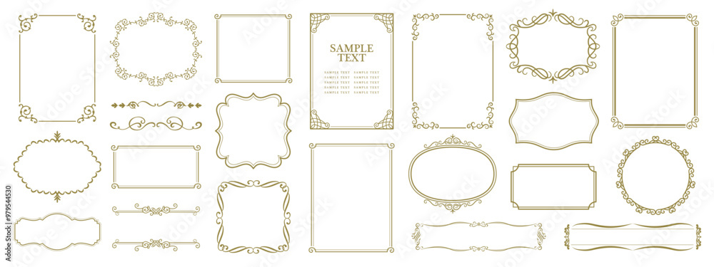 Vintage vector ornament. Floral elements for design of monograms, invitations, menus, labels. Decorative borders and frames..eps