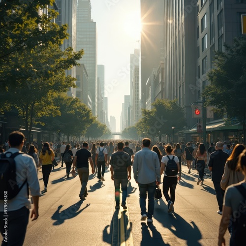 crowd of people in the city