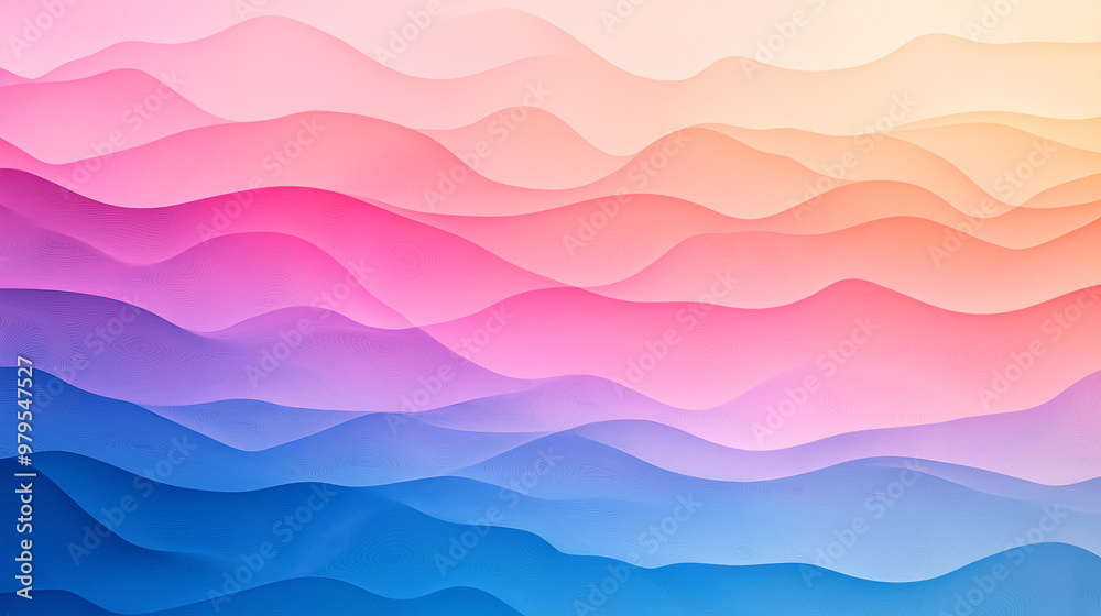 A colorful mountain range with a blue and purple sky A colorful mountain range with a blue and purple sky