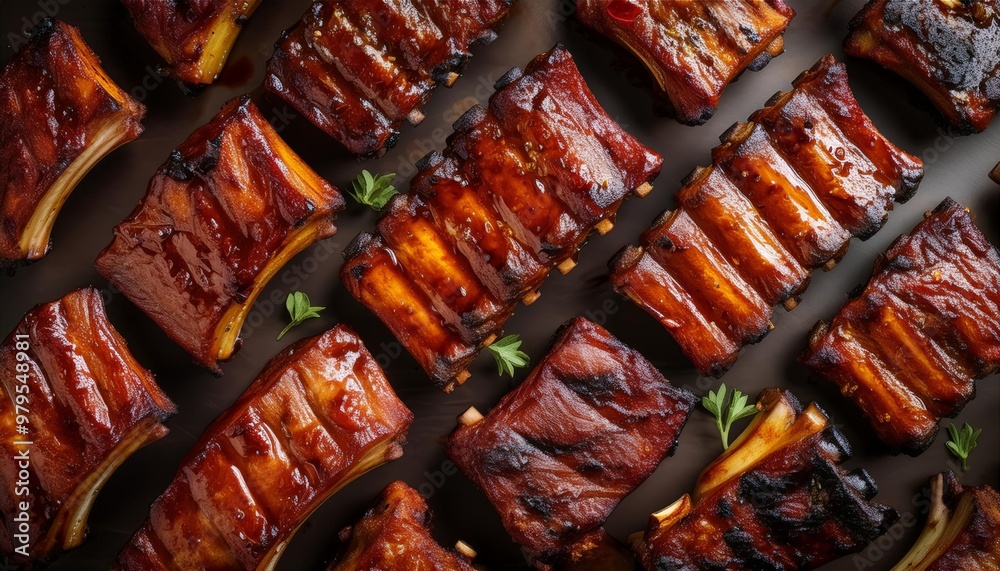 BBQ ribs repeated pattern BBQ ribs repeated pattern