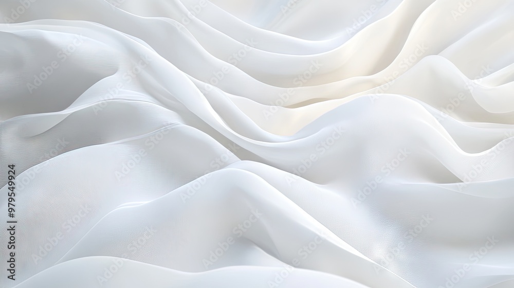 Obraz premium A textured white abstract background with soft gradients and wavy patterns, creating a light and airy feel.
