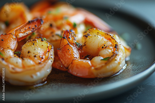 Grilled shrimp on a plate