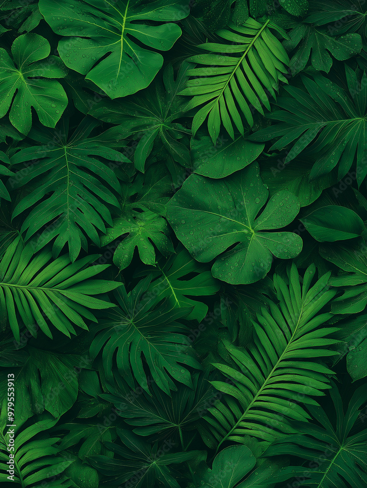 A green leafy background with a large green leaf in the center A green leafy background with a large green leaf in the center