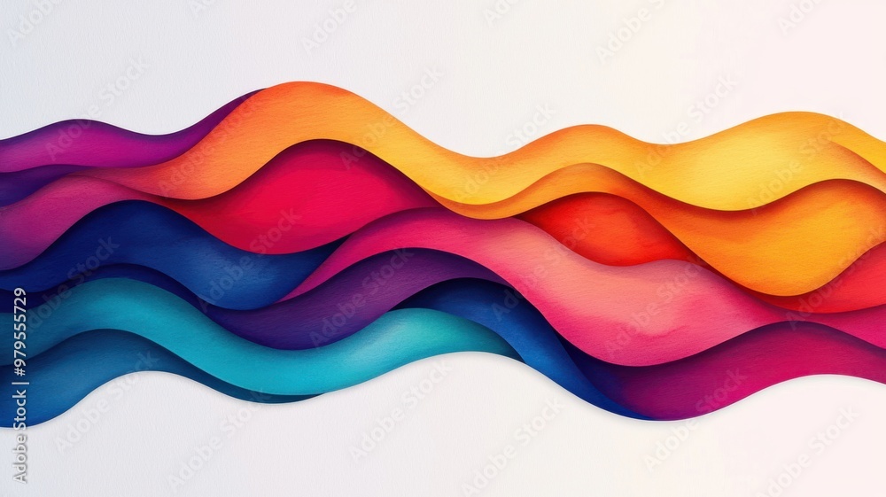 Vibrant waves of color flowing seamlessly, creating a dynamic and modern abstract background for art and design projects. Vibrant waves of color flowing seamlessly, creating a dynamic and modern abstract background for art and design projects.