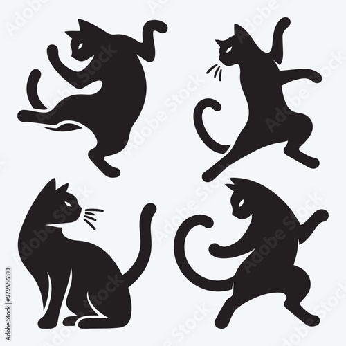 Cat Silhouette Bundle Clip Art Vector Illustration for Animal Lovers