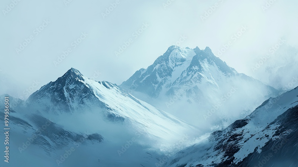 Panoramic view of the mountains / A panoramic view on Alps winter mountains Panoramic view of the mountains / A panoramic view on Alps winter mountains