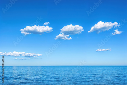 Wallpaper Mural Deep blue sea with cloudy sky on horizon Torontodigital.ca