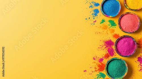 Holi Festival Colors Powder Background.