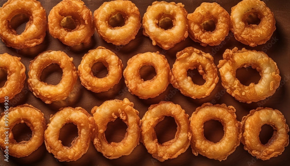 battered onion rings repeated pattern battered onion rings repeated pattern