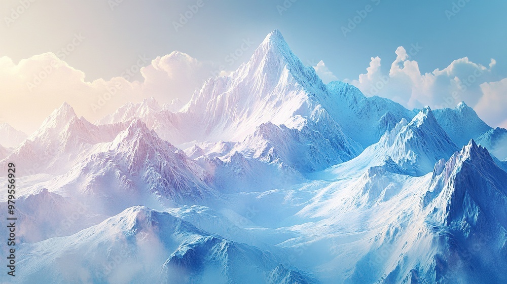 Obraz premium Panoramic view of the mountains / A panoramic view on Alps winter mountains