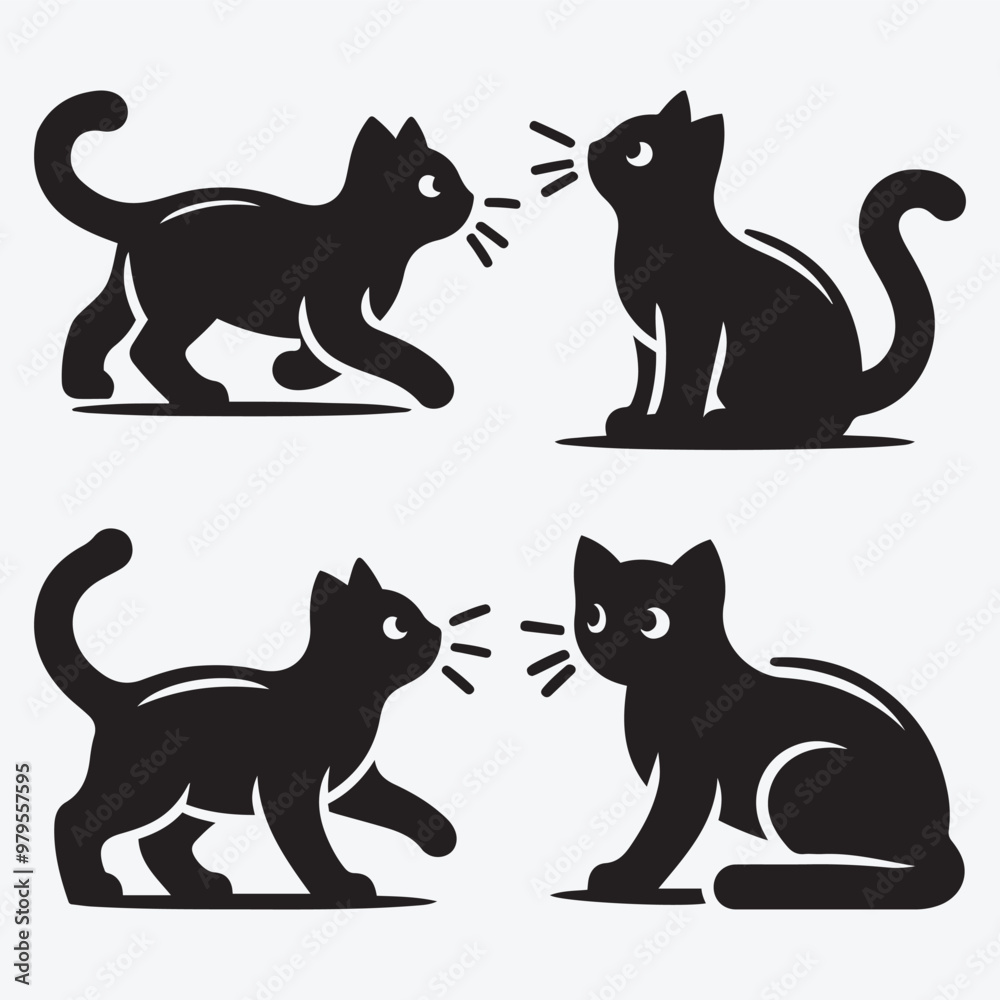 Cat Silhouette Bundle Clip Art Vector Illustration for Animal Lovers Cat Silhouette Bundle Clip Art Vector Illustration for Animal Lovers