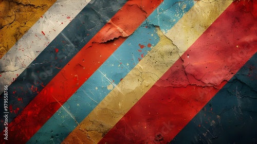 Grunge flag of Republic of the Congo, painted on old wall - Generated AI