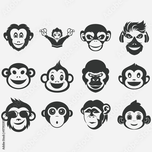 collection of monkey logo