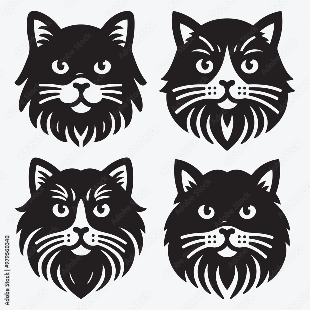 Cat Silhouette Bundle Clip Art Vector Illustration for Animal Lovers