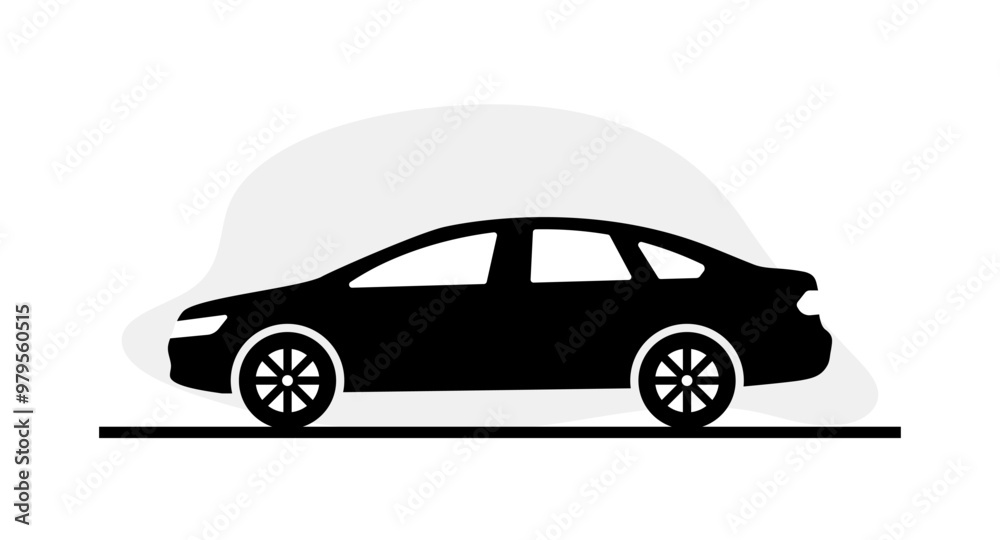 Obraz premium Car icon. Silhouette style. Vector icon.