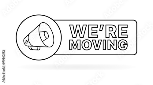 We are moving message icon. Linear style. Vector icon.