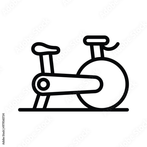 spinning bike icon line vector design in trendy style