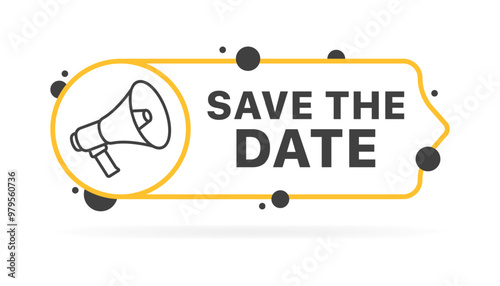 Save the date message icon. Megaphone icon. Flat style. Vector icon.