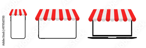 Web store set icons. Flat style. Vector icons.