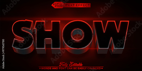 Red Cartoon Show Vector Editable Text Effect Template