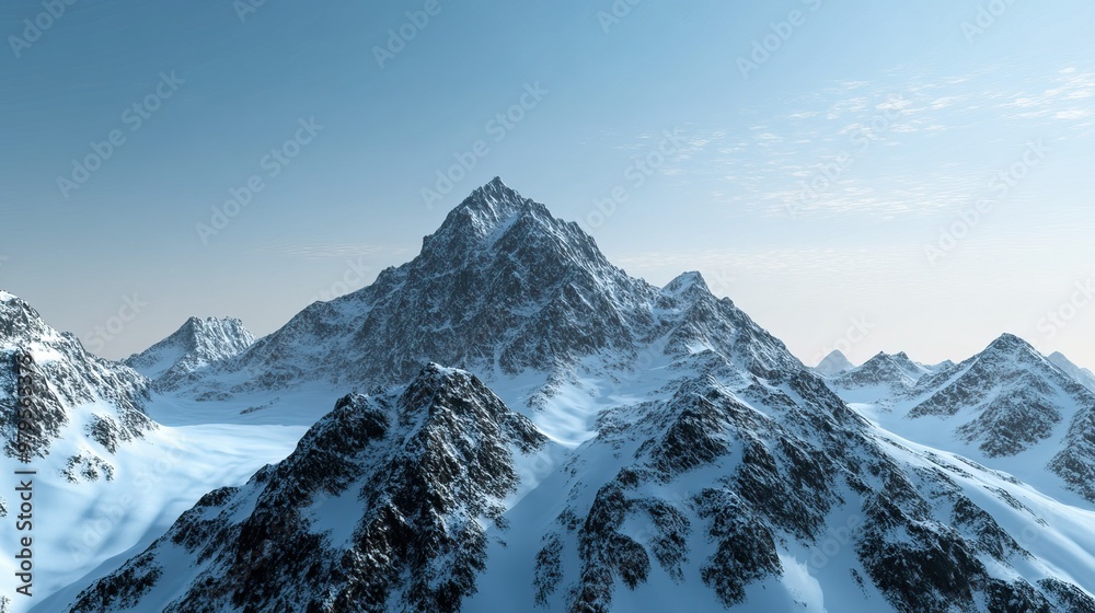 Obraz premium Winter mountain fir forest snowy panorama 