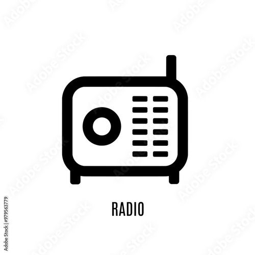retro radio isolated on white