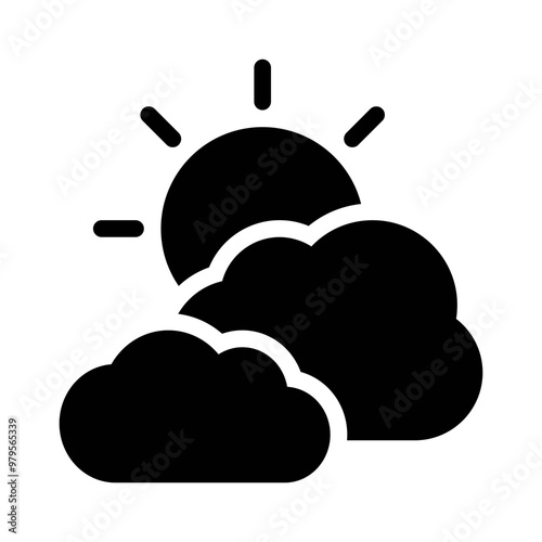 partly cloudy glyph icon