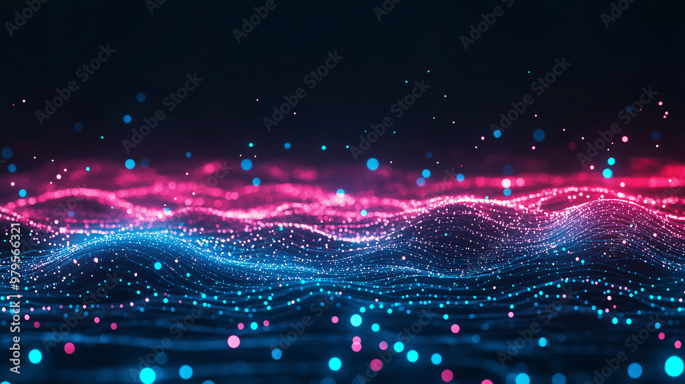 A blue background with a lot of lines and dots A blue background with a lot of lines and dots