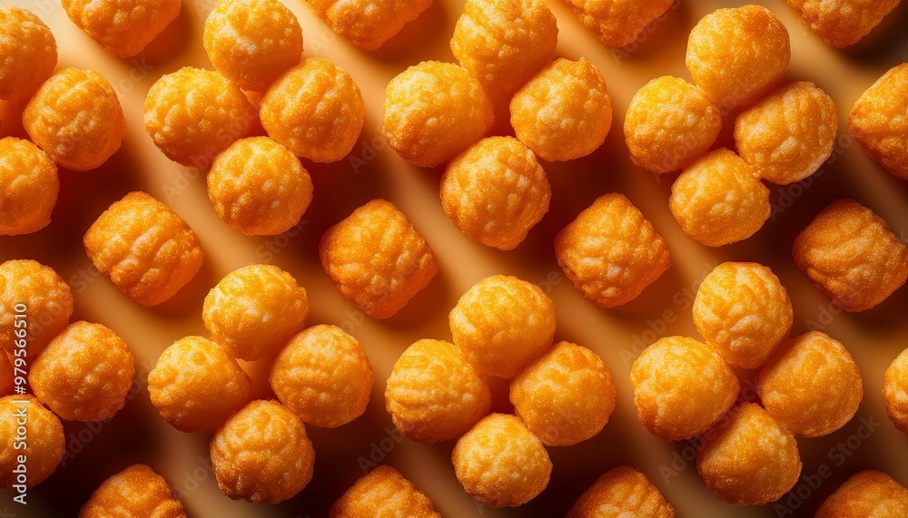 Fototapeta premium Cheese puffs repeated pattern