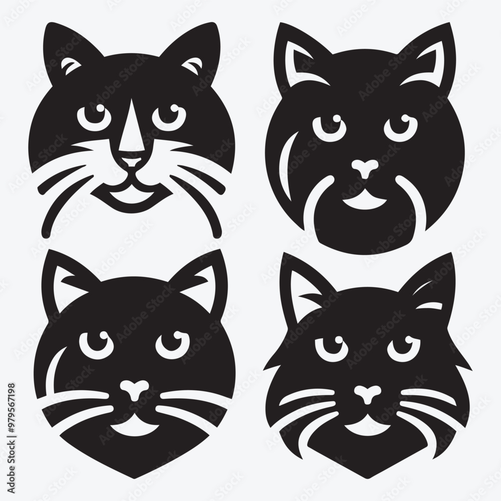 Cat Silhouette Bundle Clip Art Vector Illustration for Animal Lovers Cat Silhouette Bundle Clip Art Vector Illustration for Animal Lovers