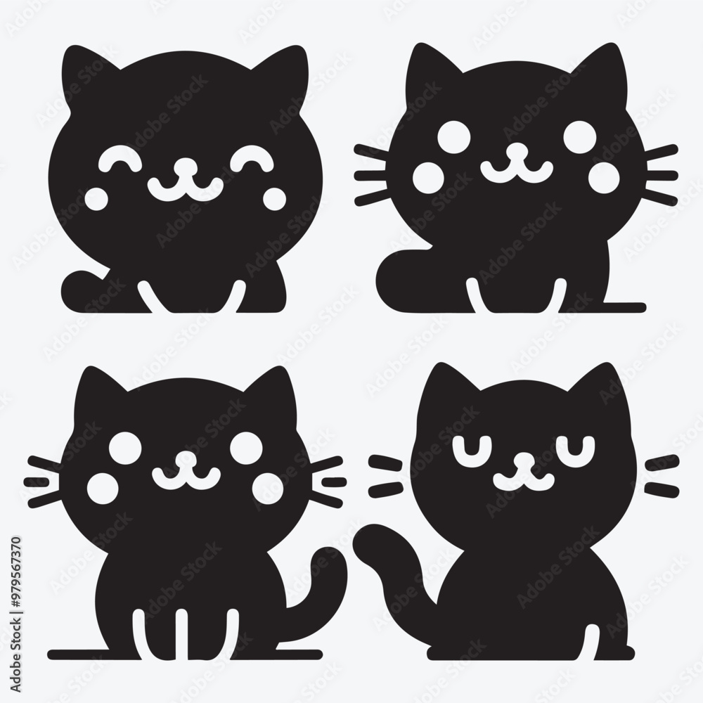 Cat Silhouette Bundle Clip Art Vector Illustration for Animal Lovers