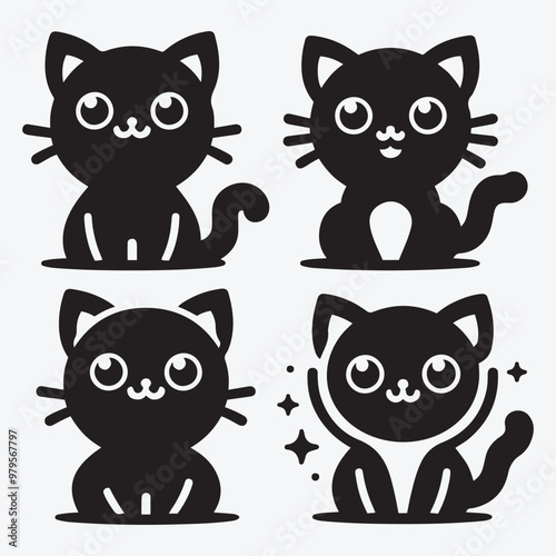 Cat Silhouette Bundle Clip Art Vector Illustration for Animal Lovers