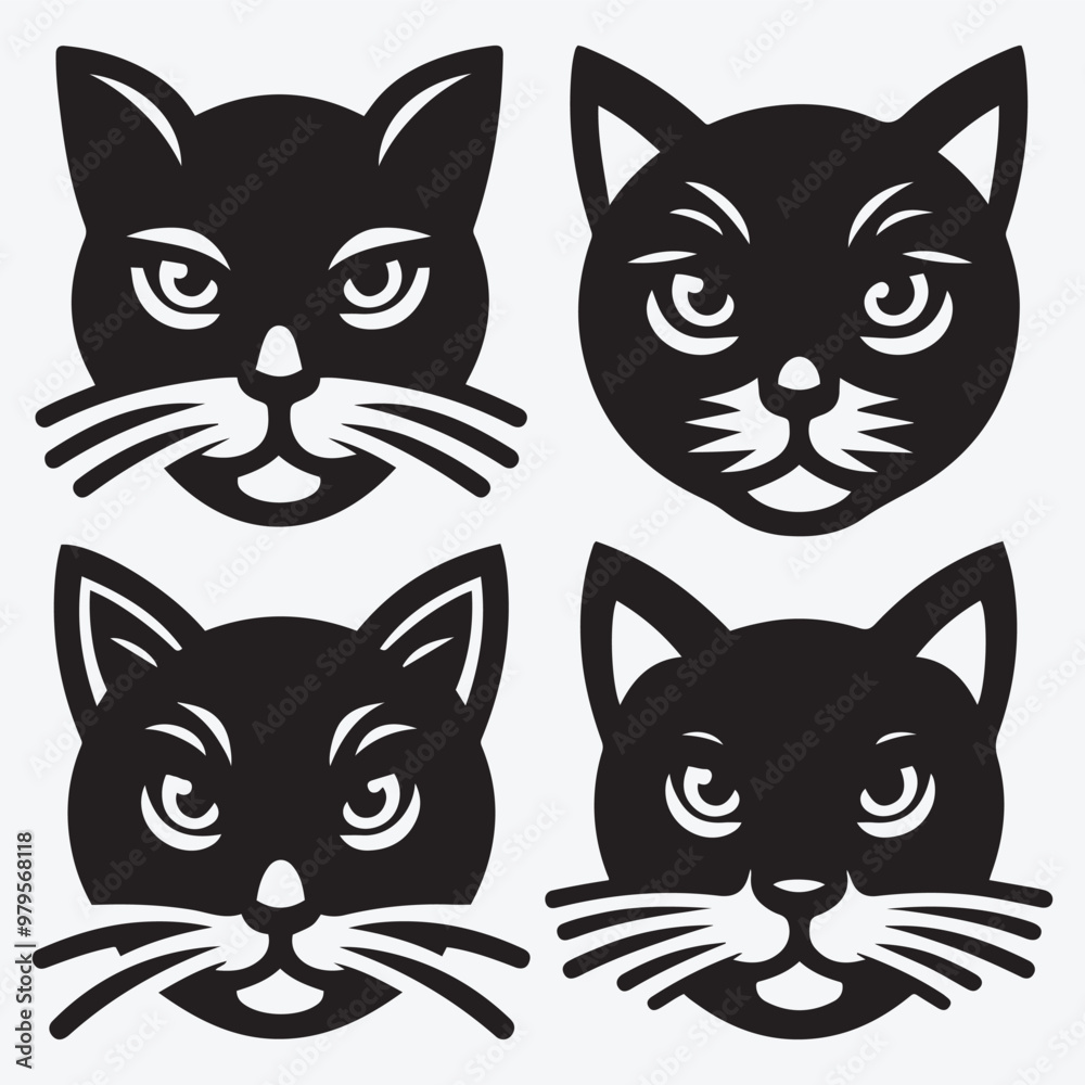 Cat Silhouette Bundle Clip Art Vector Illustration for Animal Lovers Cat Silhouette Bundle Clip Art Vector Illustration for Animal Lovers