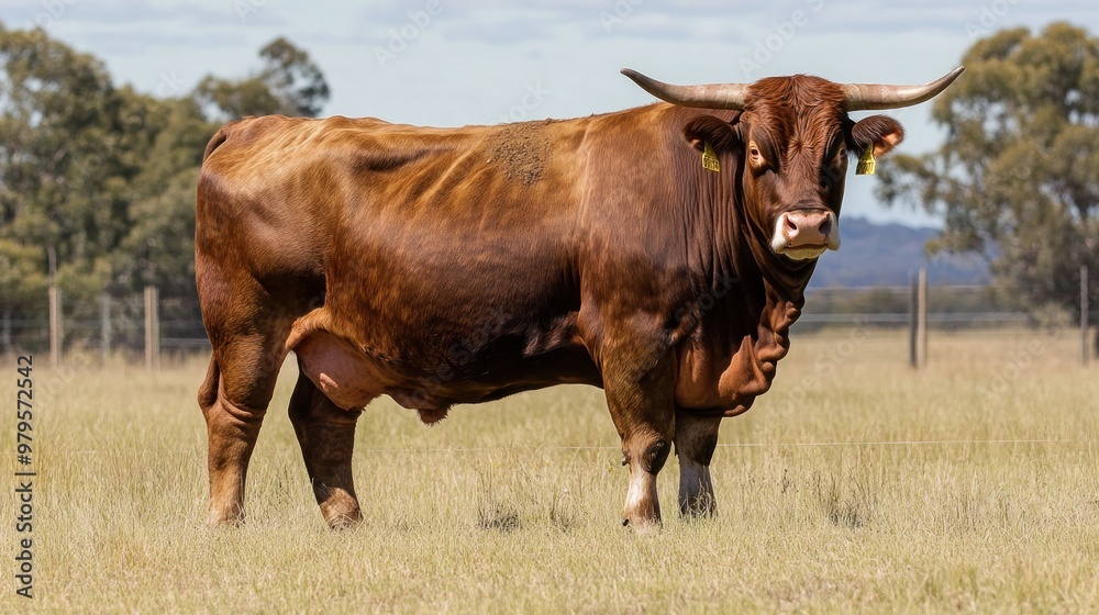 Brown Bull Standing in a Field Brown Bull Standing in a Field