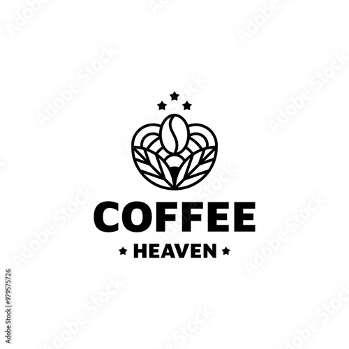 Coffee Heaven with natural logo design. Template Vector logo design for your business