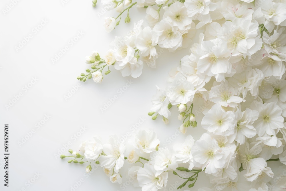 Fototapeta premium White Blossom Frame: Delicate Beauty