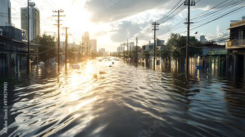 Wallpaper Mural River of donations flowing into flooded areas aid flowing Torontodigital.ca