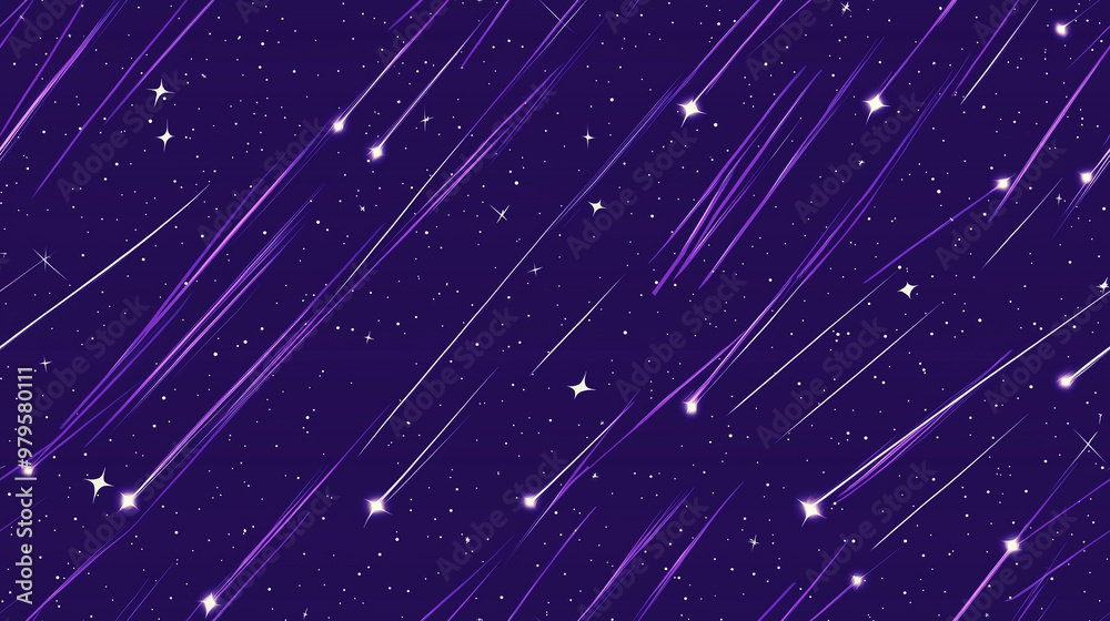 Night Sky With Shooting Stars Seamless Design Of A Night Sky Filled