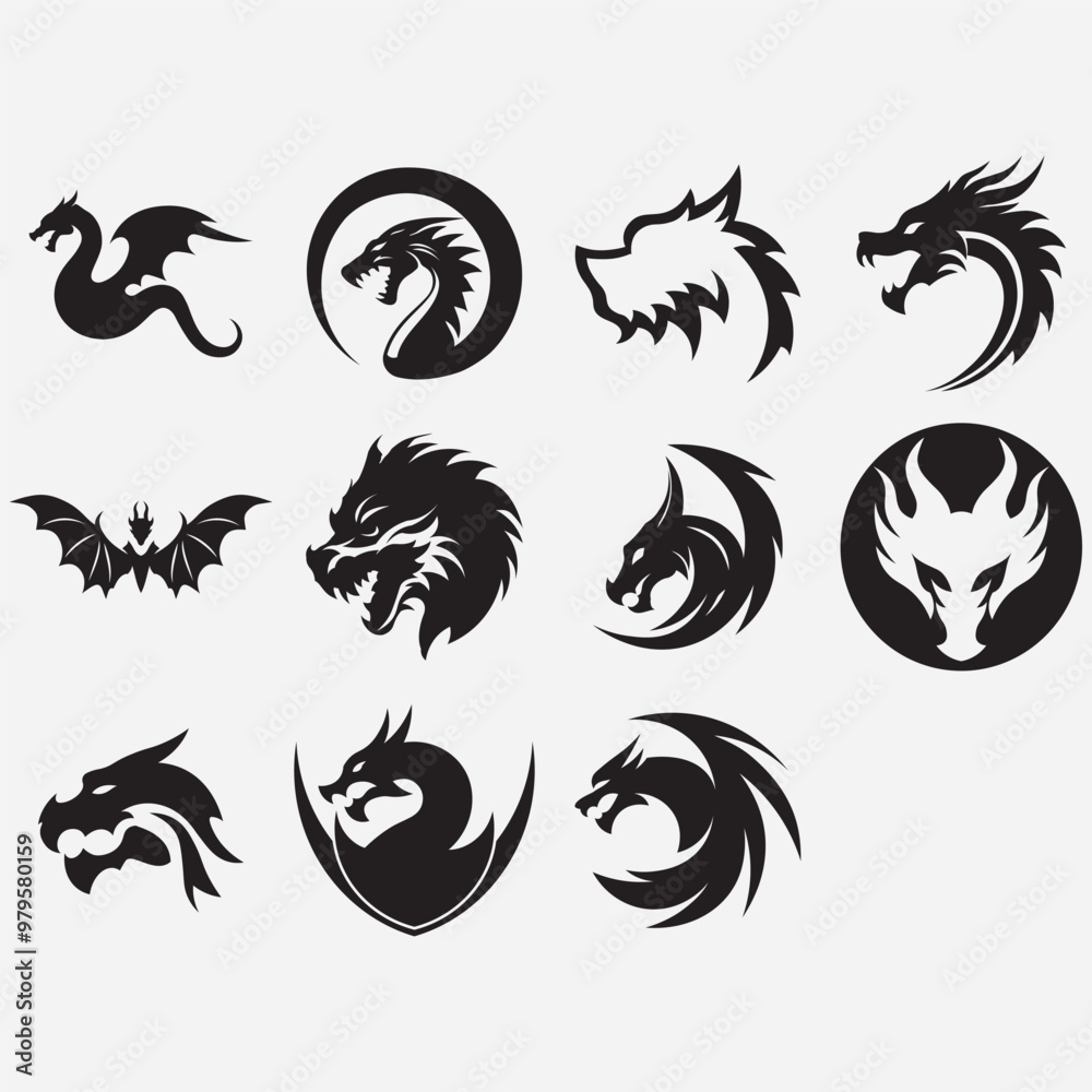 collection of dragon logos collection of dragon logos