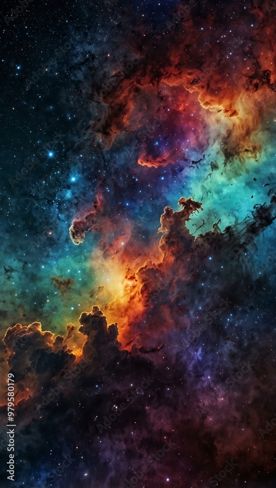 Cosmic starry sky with colorful nebula. Cosmic starry sky with colorful nebula.