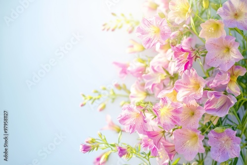 Delicate Pink Flowers in Soft Sunlight