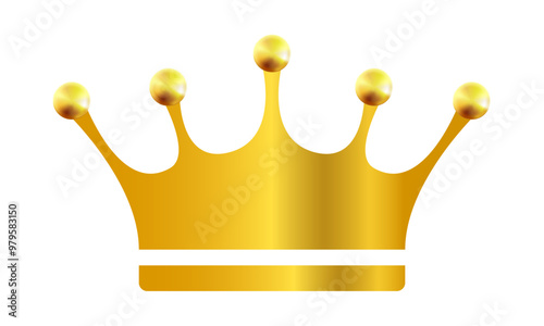 Golden crown. Vector clipart isolated on white background.