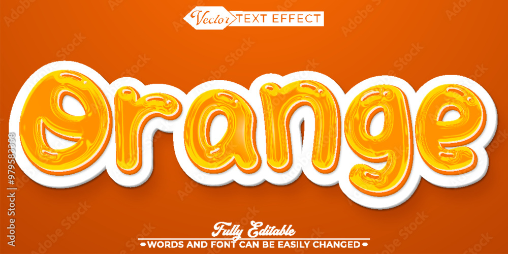 Cartoon Orange Vector Editable Text Effect Template Cartoon Orange Vector Editable Text Effect Template
