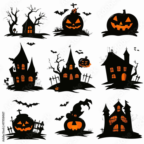 halloween background with pumpkins